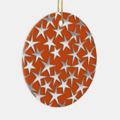 Silbersterne auf Kupfer Keramikornament (Rechts)