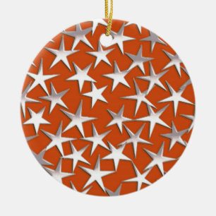 Silbersterne auf Kupfer Keramikornament