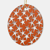 Silbersterne auf Kupfer Keramikornament (Links)