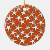 Silbersterne auf Kupfer Keramikornament (Hinten)