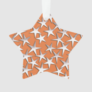 Silbersterne auf Kupfer Ornament