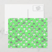Silbersterne, auf Limettengrün Postkarte (Vorne/Hinten)