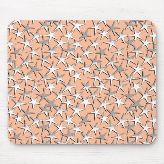 Silbersterne auf pfirsichrosa mousepad (Vorne)