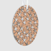 Silbersterne auf pfirsichrosa ornament (Vorderseite)