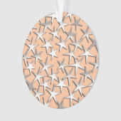 Silbersterne auf pfirsichrosa ornament (Vorderseite)