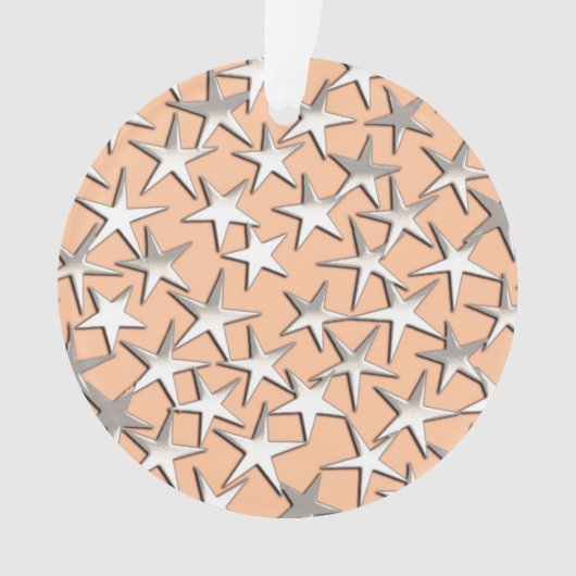 Silbersterne auf pfirsichrosa ornament (Vorderseite)
