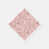 Silbersterne, auf rosa Muschel Serviette (Ecke)