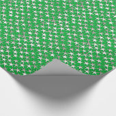 Silbersterne auf Smaragdgrün Geschenkpapier (Ecke)