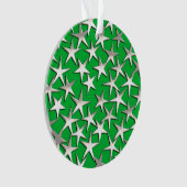 Silbersterne auf Smaragdgrün Ornament (Vorderseite)