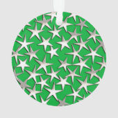 Silbersterne auf Smaragdgrün Ornament (Rückseite)