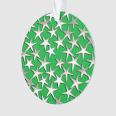 Silbersterne auf Smaragdgrün Ornament (Vorderseite)