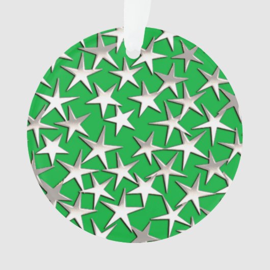 Silbersterne auf Smaragdgrün Ornament (Vorderseite)