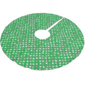 Silbersterne auf Smaragdgrün Polyester Weihnachtsbaumdecke (Schrägansicht)