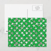 Silbersterne auf Smaragdgrün Postkarte (Vorne/Hinten)