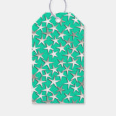 Silbersterne auf Türkis Geschenkanhänger (Vorderseite)