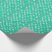 Silbersterne auf Türkis Geschenkpapier (Ecke)