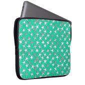 Silbersterne auf Türkis Laptopschutzhülle (Vorne Rechts)