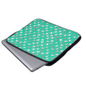 Silbersterne auf Türkis Laptopschutzhülle (Vorne Knopf)