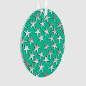 Silbersterne auf Türkis Ornament (Vorderseite)