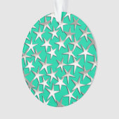 Silbersterne auf Türkis Ornament (Vorderseite)
