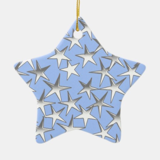 Silbersterne, blass keramikornament (Vorne)
