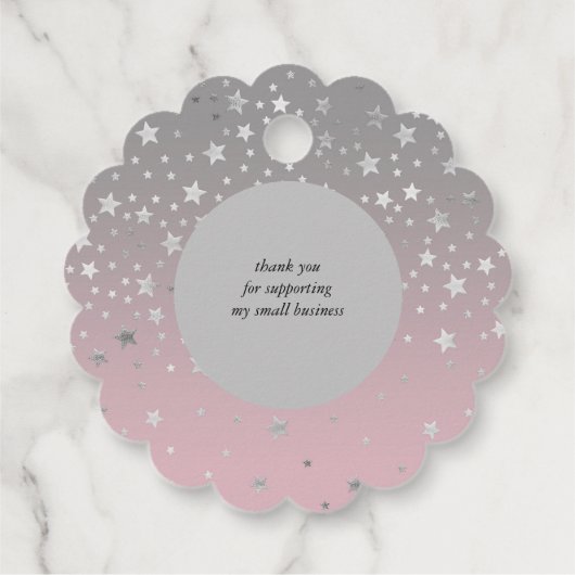 Silbersterne handgefertigt mit Liebe Monogramm Geschenkanhänger (Rückseite)