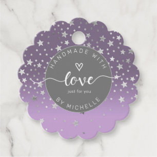Silbersterne handgefertigt mit Liebe Monogramm Geschenkanhänger