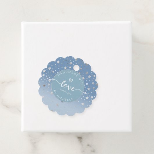 Silbersterne handgefertigt mit Liebe Monogramm Geschenkanhänger (Beispiel)