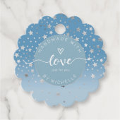 Silbersterne handgefertigt mit Liebe Monogramm Geschenkanhänger (Vorderseite)