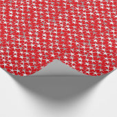 Silbersterne in dunkelrot geschenkpapier (Ecke)
