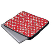 Silbersterne in dunkelrot laptopschutzhülle (Vorne Knopf)