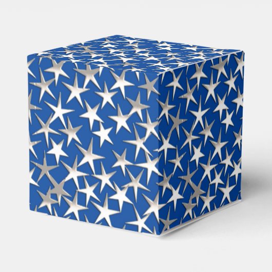 Silbersterne in Kobaltblau Geschenkschachtel (Rückseite)