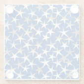 Silbersterne in Kobaltblau Glasuntersetzer (Rückseite)