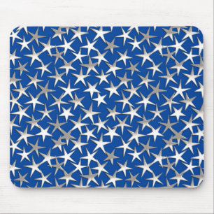 Silbersterne in Kobaltblau Mousepad