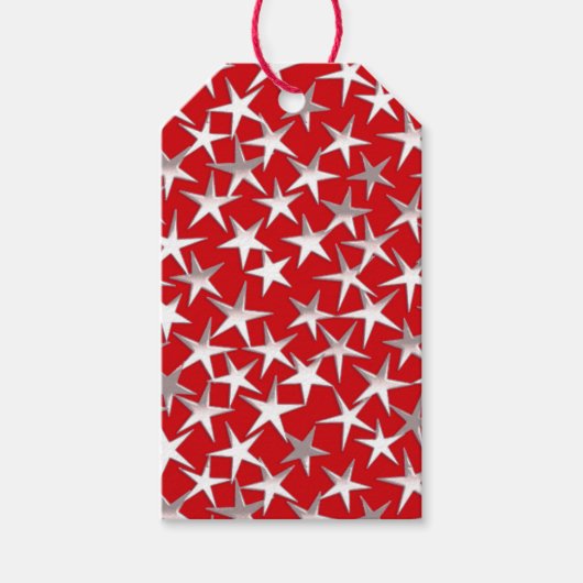 Silbersterne in tiefrot geschenkanhänger (Vorderseite)