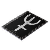 Silberstilisierte Erde Neptun-Symbol Notizblock (Linke Seite)