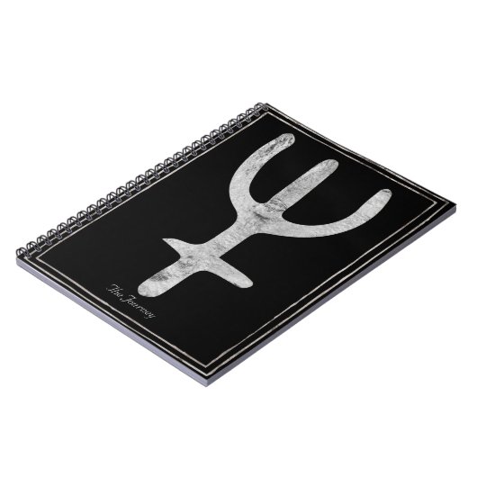 Silberstilisierte Erde Neptun-Symbol Notizblock (Linke Seite)