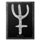 Silberstilisierte Erde Neptun-Symbol Notizblock (Vorderseite)