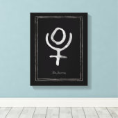 Silberstilisiertes Symbol des Pluto-Planeten Leinwanddruck (Insitu (Holzboden))