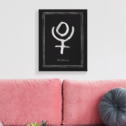 Silberstilisiertes Symbol des Pluto-Planeten Leinwanddruck (Insitu (Wohnzimmer))