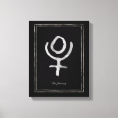 Silberstilisiertes Symbol des Pluto-Planeten Leinwanddruck (Vorderseite)