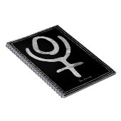 Silberstilisiertes Symbol des Pluto-Planeten Notizblock (Rechte Seite)