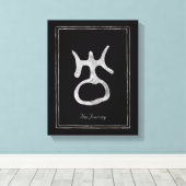 Silberstilisiertes Symbol des Uranus Leinwanddruck (Insitu (Holzboden))