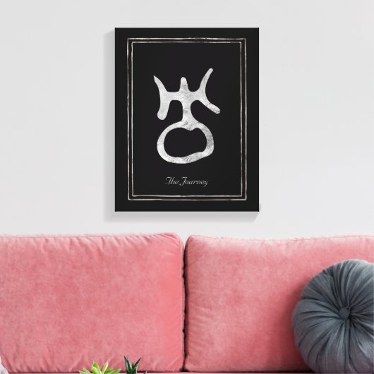 Silberstilisiertes Symbol des Uranus Leinwanddruck (Insitu (Wohnzimmer))