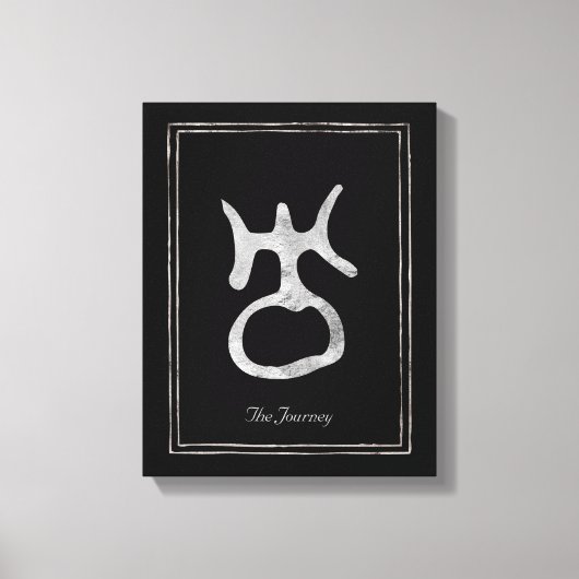 Silberstilisiertes Symbol des Uranus Leinwanddruck (Vorderseite)