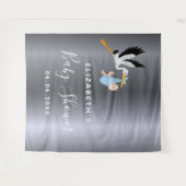 Silberstorchenblaue Babydusche Wandteppich (Vorderseite (Horizontal))