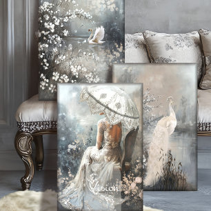 Silberstreif Romantisches Schwergewicht Decoupage  Geschenkpapier Set