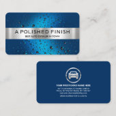Silberstreifen an blauen Wassertropfen im Detail Visitenkarte (Vorne/Hinten)