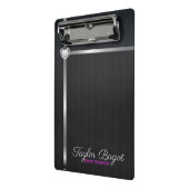 Silberstreifen aus schwarzem Metall Mini Klemmbrett (Gewinkelt2)