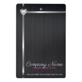 Silberstreifen aus schwarzem Metall Mini Klemmbrett (Rückseite)